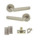 STATUS Carolina Door Handle Pack (Latch Set - 2.5" CE Latch, 4" Slim Knuckle Hinges x2) - Satin Nickel