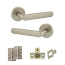 STATUS Carolina Door Handle Pack (Latch Set - 3" CE Latch, 4" Slim Knuckle Hinges x2) - Satin Nickel