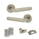 STATUS Carolina Door Handle Pack (Latch Set - 2.5" Latch, 3" Hinges x2) - Satin Nickel