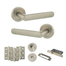 STATUS Carolina Door Handle Pack (Bathroom Set - 3" CE Bathroom Lock, 3" Premium Hinges x3) - Satin Nickel