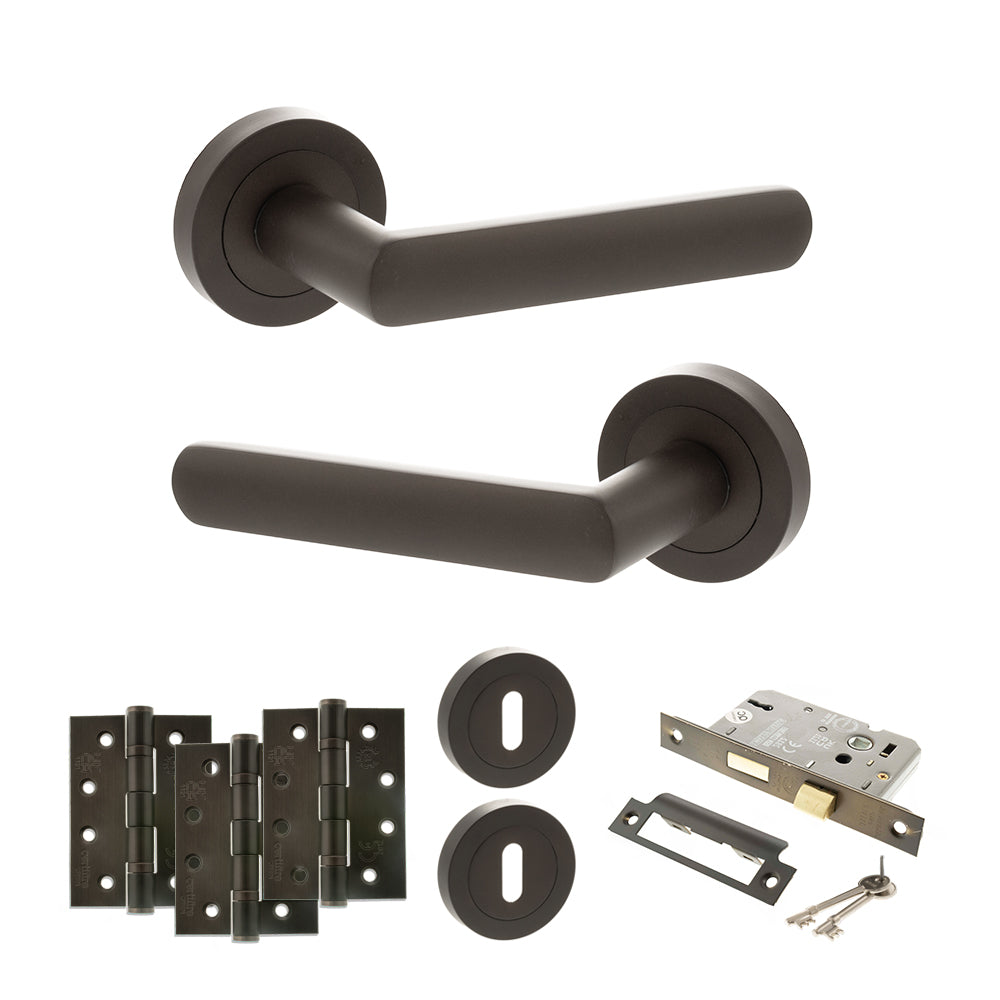 Atlantic S42R Status Carolina on Round Rose Door Handle Pack