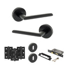 STATUS Alabama Door Handle Pack (3 Lever Lock Set - 2.5" CE Sashlock, 3" Premium Hinges x3) - Matt Black
