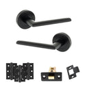 STATUS Alabama Door Handle Pack (Latch Set - 2.5" CE Latch, 3" Premium Hinges x3) - Matt Black