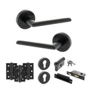 STATUS Alabama Door Handle Pack (Euro Lock Set - 2.5" CE Sashlock, 3" Premium Hinges x3) - Matt Black