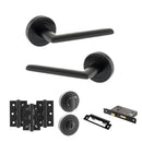 STATUS Alabama Door Handle Pack (Bathroom Set - 2.5" CE Bathroom Lock, 3" Premium Hinges x3) - Matt Black