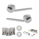 STATUS Alabama Door Handle Pack (3 Lever Lock Set - 3" CE Sashlock, 4" Fire Rated Hinges x3) - Polished Chrome