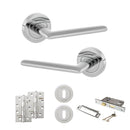 STATUS Alabama Door Handle Pack (3 Lever Lock Set - 3" CE Sashlock, 4" Slim Knuckle Hinges x2) - Polished Chrome