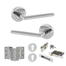 STATUS Alabama Door Handle Pack (Euro Lock Set - 2.5" CE Sashlock, 3" Premium Hinges x3) - Polished Chrome