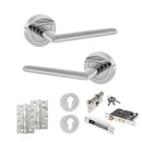 STATUS Alabama Door Handle Pack (Euro Lock Set - 3" CE Sashlock, 4" Slim Knuckle Hinges x2) - Polished Chrome