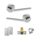 STATUS Alabama Door Handle Pack (Latch Set - 3" CE Latch, 4" Slim Knuckle Hinges x2) - Polished Chrome