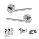 STATUS Alabama Door Handle Pack (Latch Set - 2.5" Latch, 3" Hinges x2) - Polished Chrome