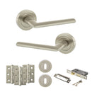 STATUS Alabama Door Handle Pack (3 Lever Lock Set - 3" CE Sashlock, 3" Premium Hinges x3) - Satin Nickel