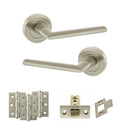 STATUS Alabama Door Handle Pack (Latch Set - 2.5" CE Latch, 3" Premium Hinges x3) - Satin Nickel