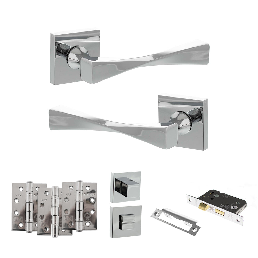 Atlantic SP190 Senza Pari Guido on Square Rose Door Handle Pack