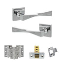 Senza Pari Guido Door Handle Pack (Latch Set - 2.5" CE Latch, 3" Premium Hinges x3) - Polished Chrome