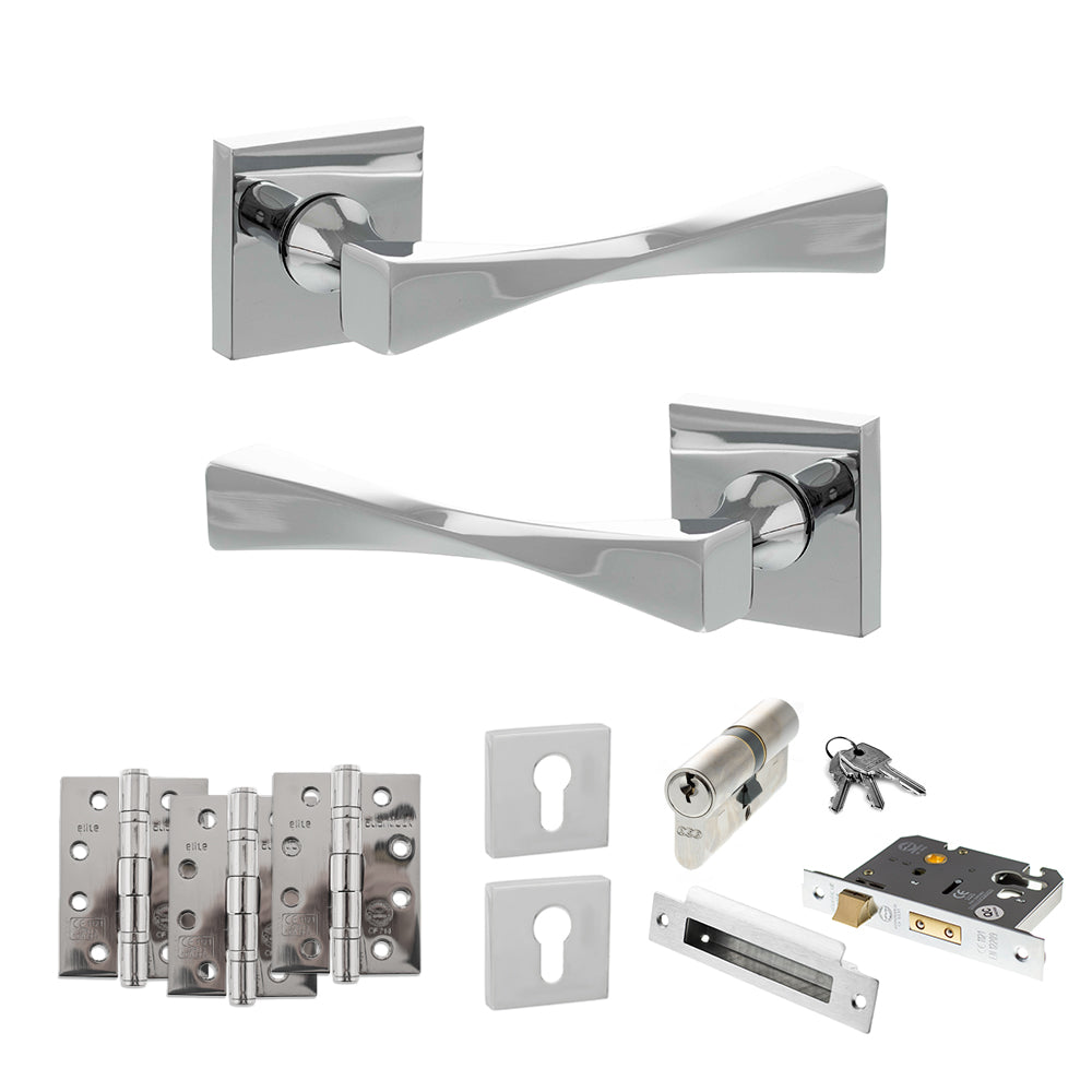 Atlantic SP190 Senza Pari Guido on Square Rose Door Handle Pack