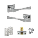 Senza Pari Guido Door Handle Pack (Latch Set - 2.5" CE Latch, 4" Slim Knuckle Hinges x2) - Polished Chrome