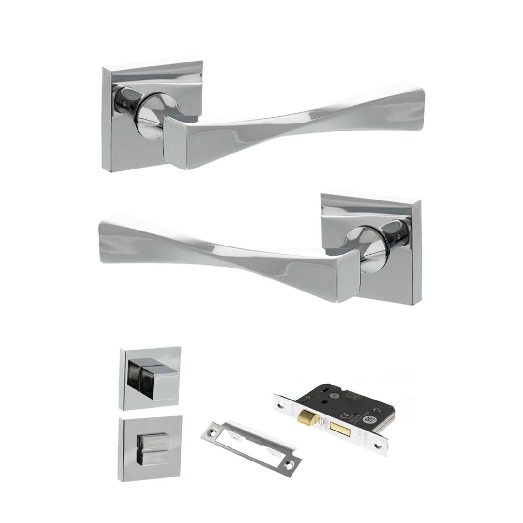 Atlantic SP190 Senza Pari Guido on Square Rose Door Handle Pack