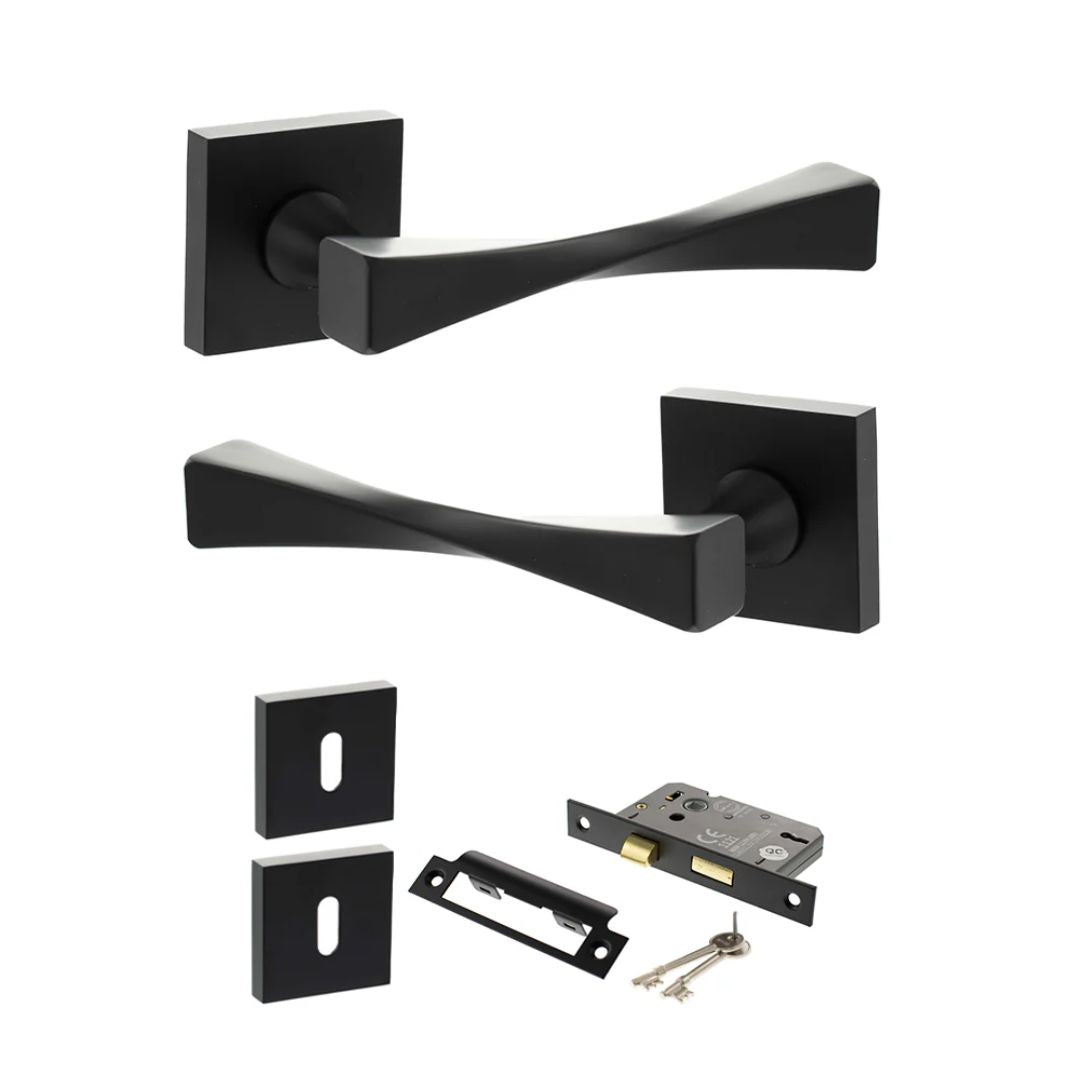 Atlantic SP190 Senza Pari Guido on Square Rose Door Handle Pack