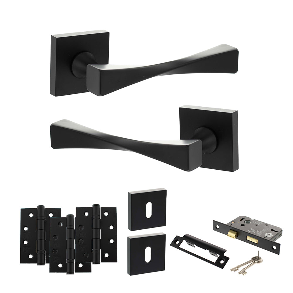 Atlantic SP190 Senza Pari Guido on Square Rose Door Handle Pack
