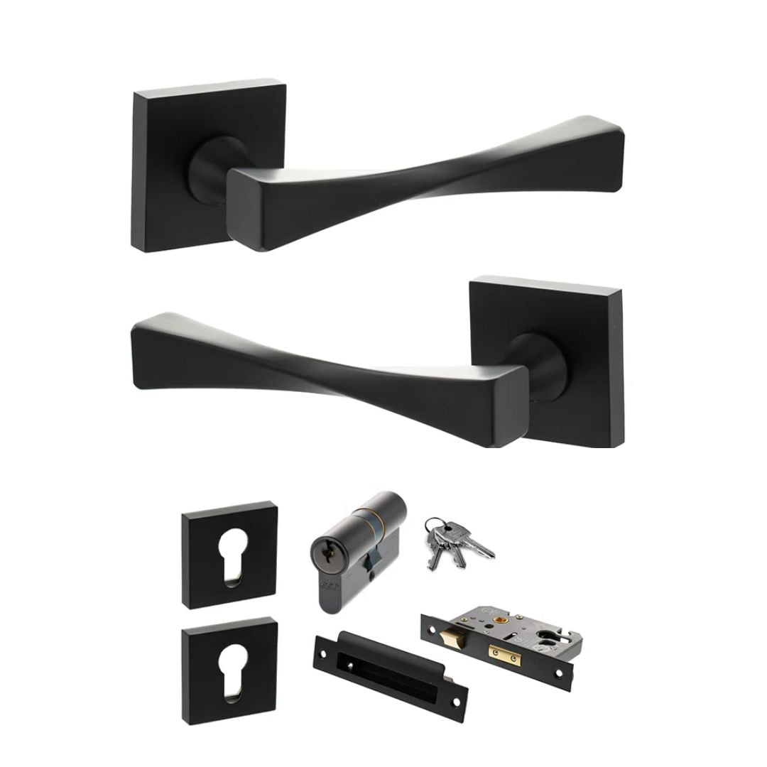 Atlantic SP190 Senza Pari Guido on Square Rose Door Handle Pack