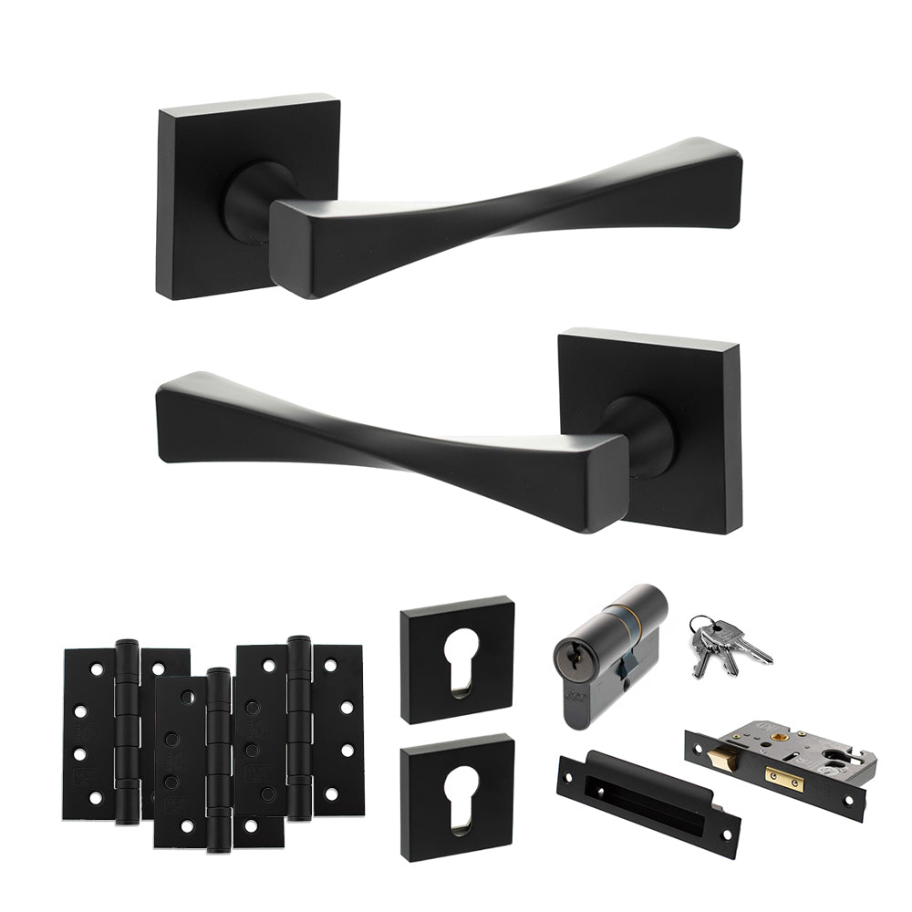 Atlantic SP190 Senza Pari Guido on Square Rose Door Handle Pack