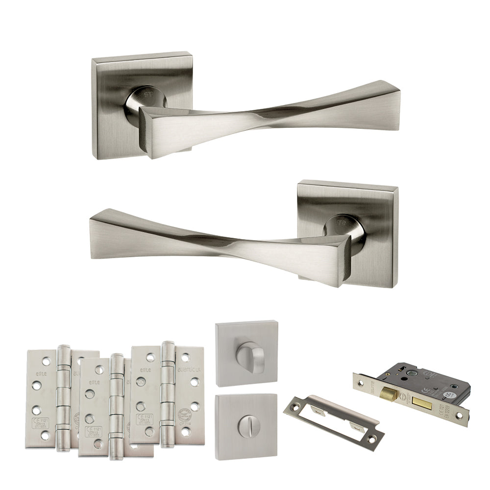 Atlantic SP190 Senza Pari Guido on Square Rose Door Handle Pack