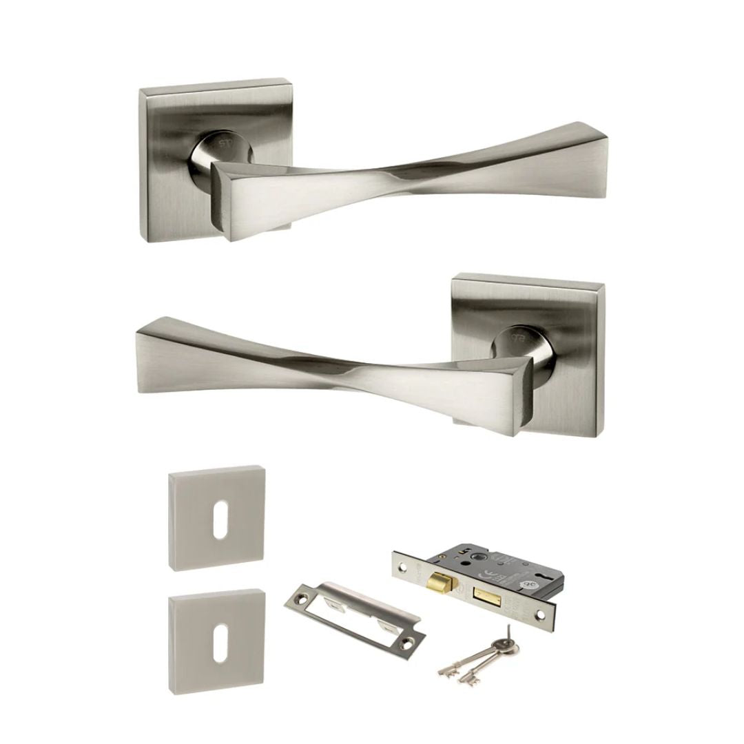 Atlantic SP190 Senza Pari Guido on Square Rose Door Handle Pack
