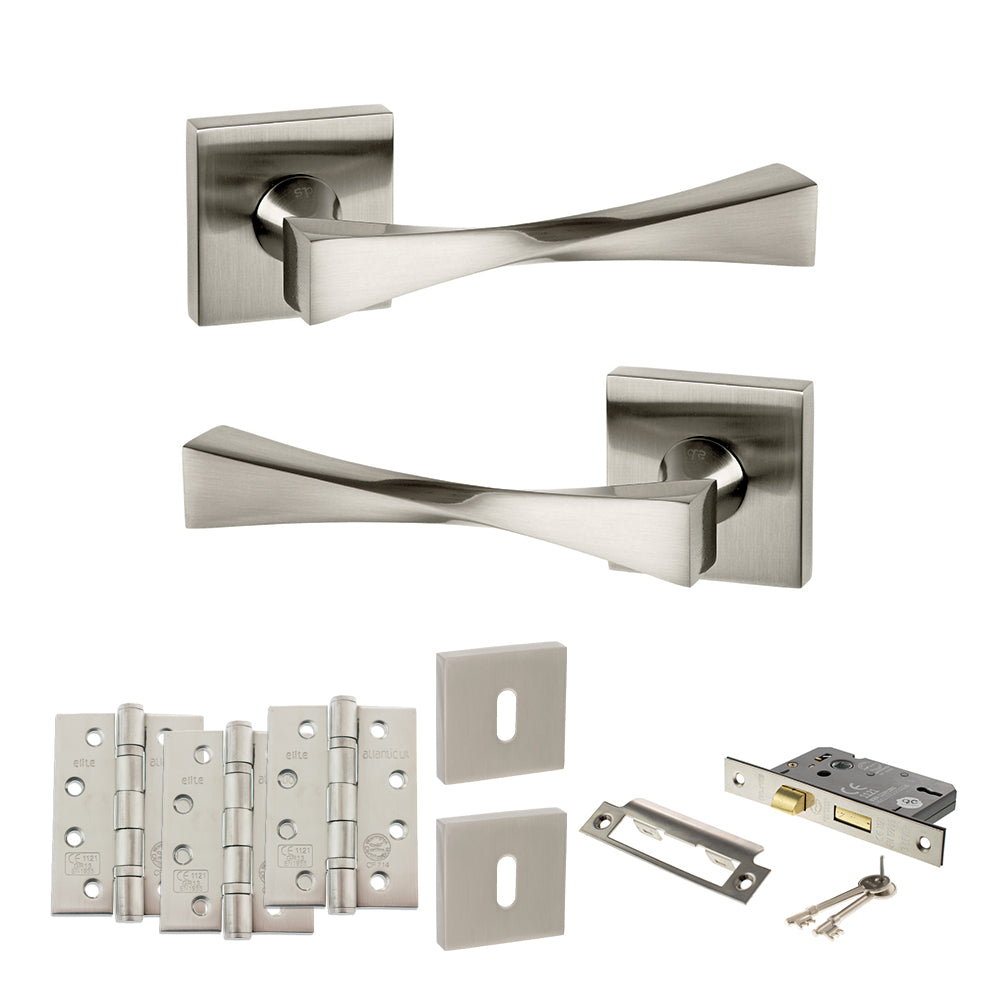 Atlantic SP190 Senza Pari Guido on Square Rose Door Handle Pack
