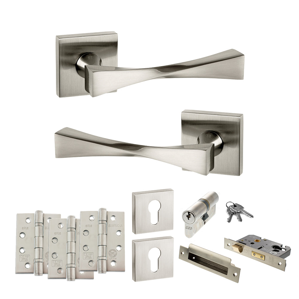 Atlantic SP190 Senza Pari Guido on Square Rose Door Handle Pack