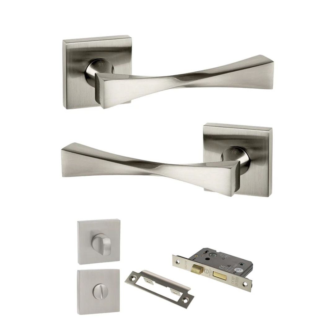 Atlantic SP190 Senza Pari Guido on Square Rose Door Handle Pack