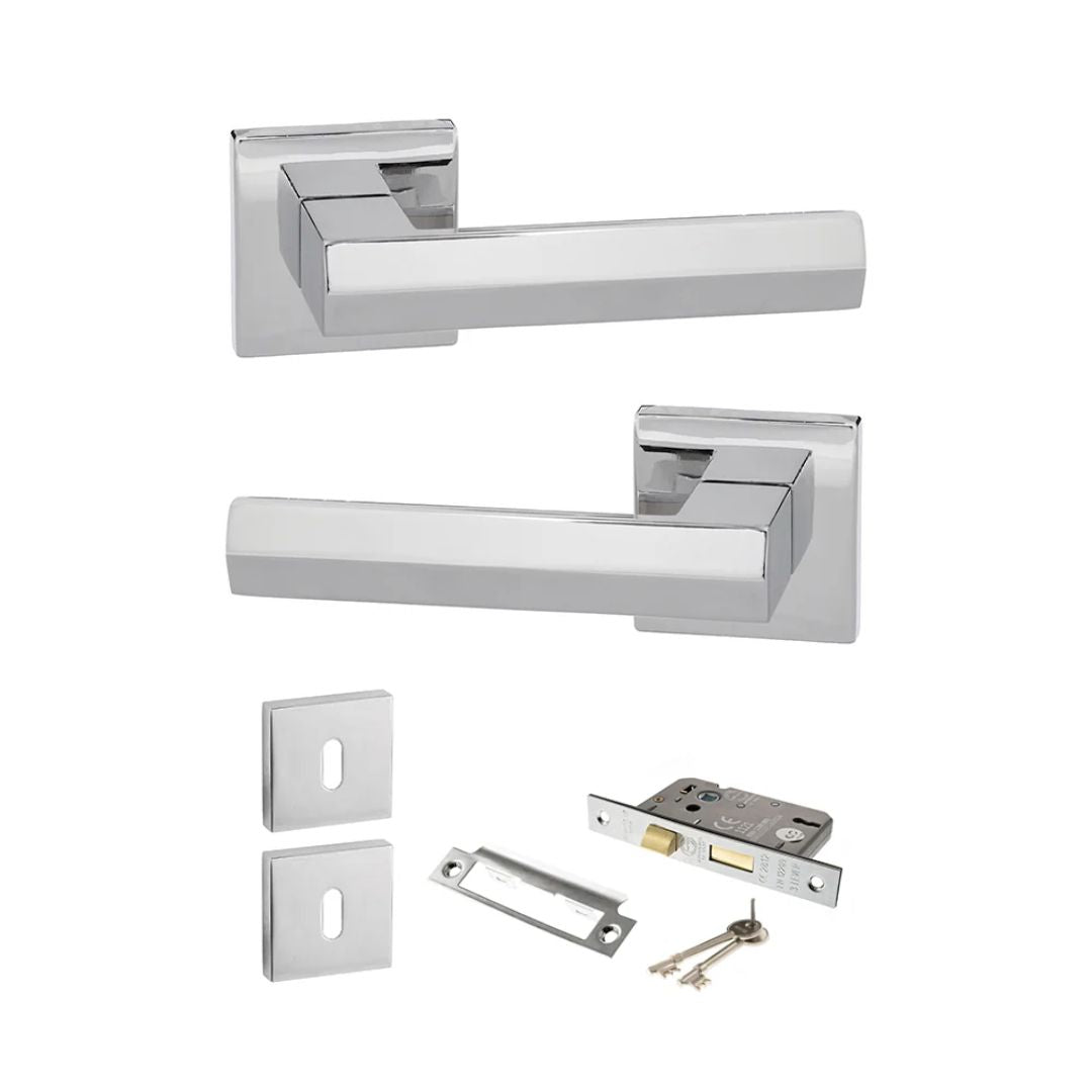 Atlantic SP216 Senza Pari Davoli on Square Rose Door Handle Pack