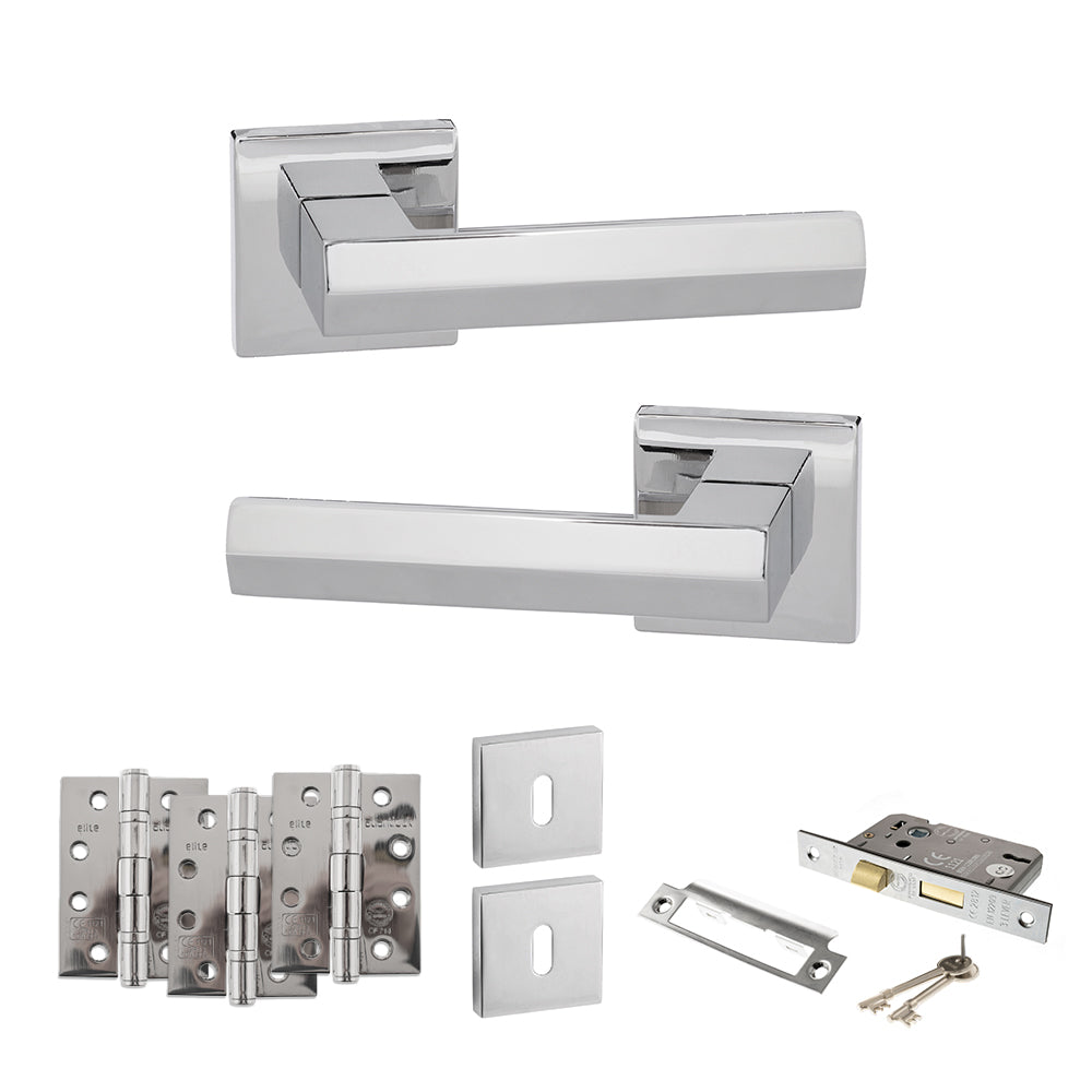 Atlantic SP216 Senza Pari Davoli on Square Rose Door Handle Pack
