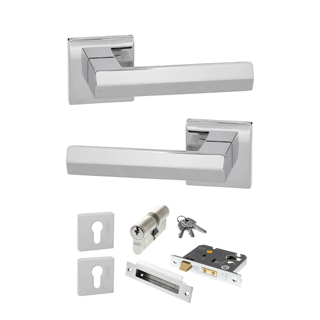 Atlantic SP216 Senza Pari Davoli on Square Rose Door Handle Pack