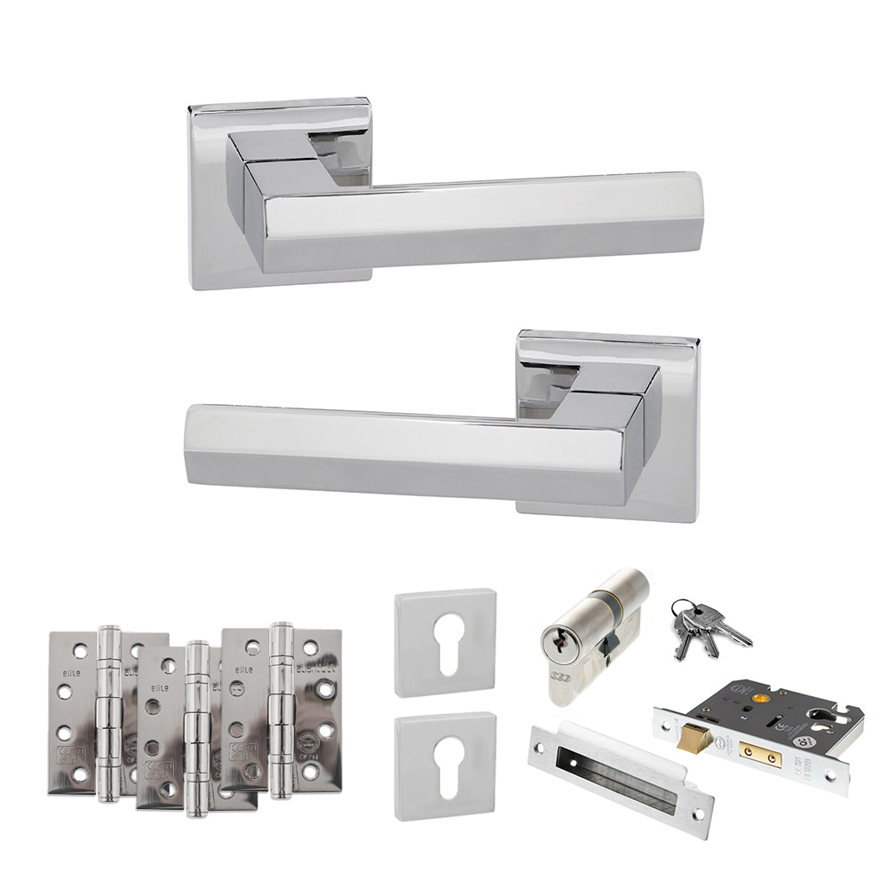 Atlantic SP216 Senza Pari Davoli on Square Rose Door Handle Pack