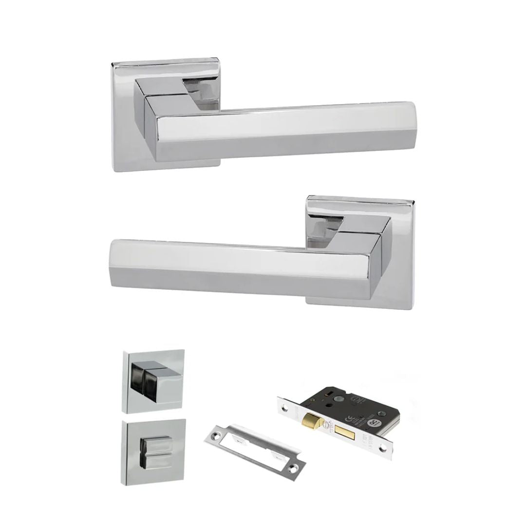 Atlantic SP216 Senza Pari Davoli on Square Rose Door Handle Pack