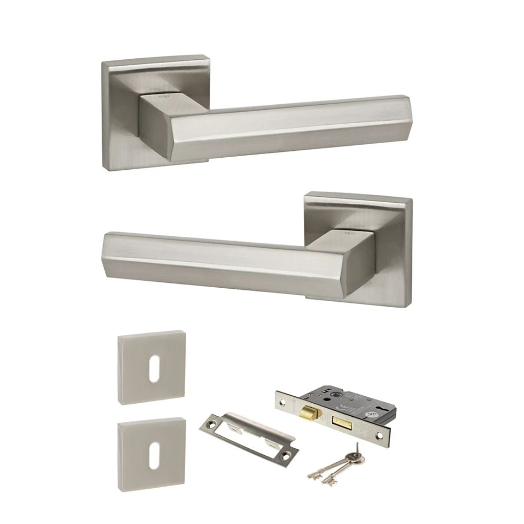 Atlantic SP216 Senza Pari Davoli on Square Rose Door Handle Pack