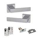 Senza Pari Panetti Door Handle Pack (Latch Set - 2.5" Latch, 3" Hinges x2) - Polished Chrome