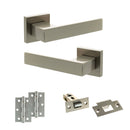 Senza Pari Panetti Door Handle Pack (Latch Set - 2.5" Latch, 3" Hinges x2) - Satin Nickel