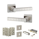 Senza Pari Bianca Door Handle Pack (3 Lever Lock Set - 3" CE Sashlock, 3" Premium Hinges x3) - Satin Nickel