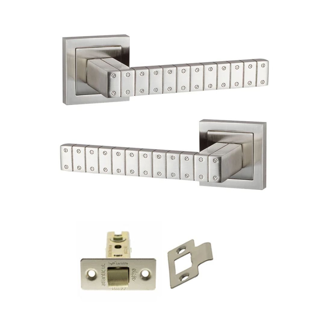 Atlantic SPC193SN Senza Pari Bianca on Square Rose Door Handle Pack