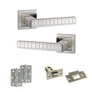 Senza Pari Bianca Door Handle Pack (Latch Set - 2.5" Latch, 3" Hinges x2) - Satin Nickel