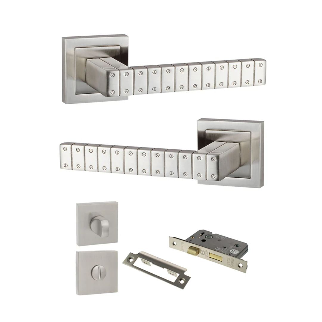 Atlantic SPC193SN Senza Pari Bianca on Square Rose Door Handle Pack