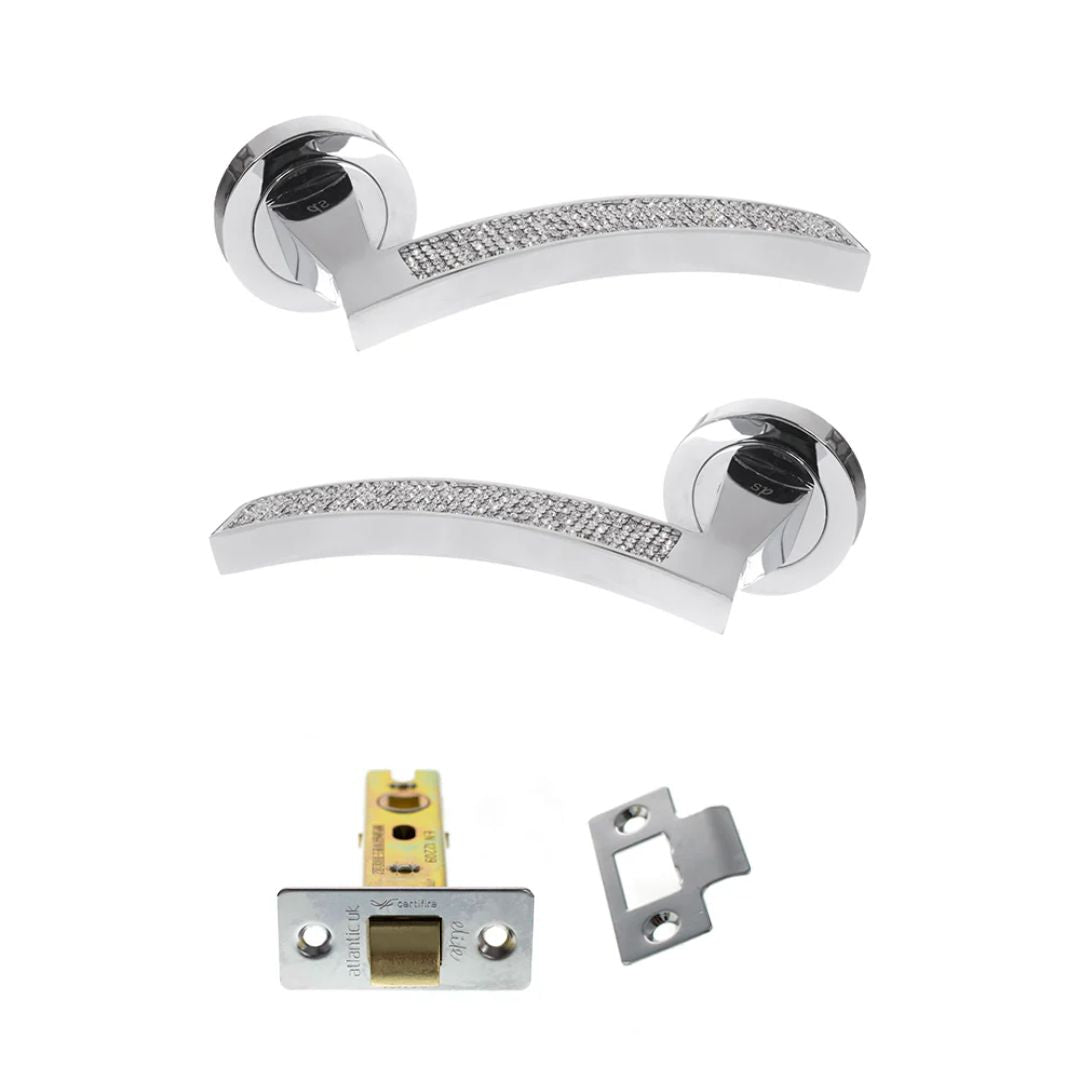 Atlantic SPM167CRCP Senza Pari Crystal on Round Rose Door Handle Pack