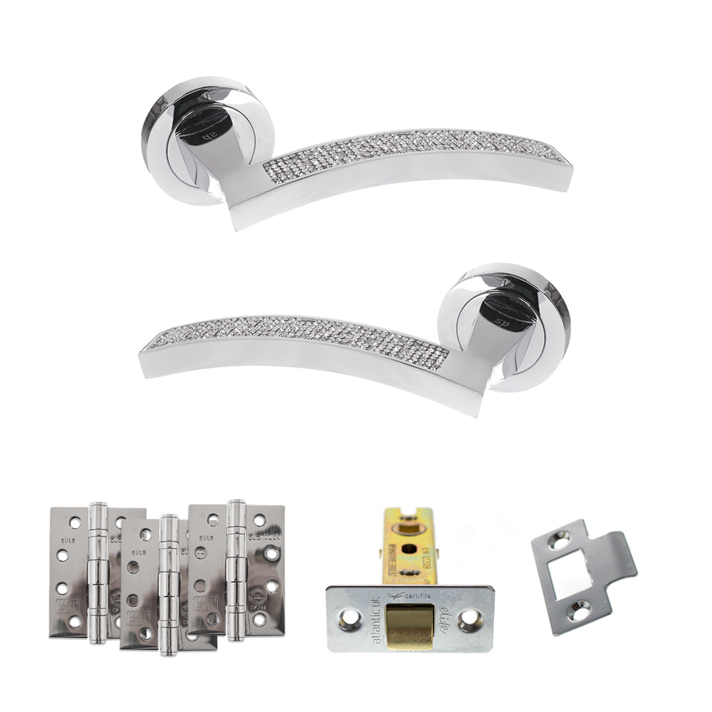 Atlantic SPM167CRCP Senza Pari Crystal on Round Rose Door Handle Pack