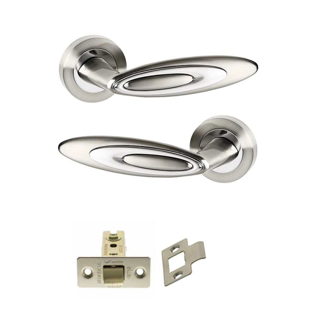 Atlantic SPM222SNCP Senza Pari Elisse on Round Rose Door Handle Pack
