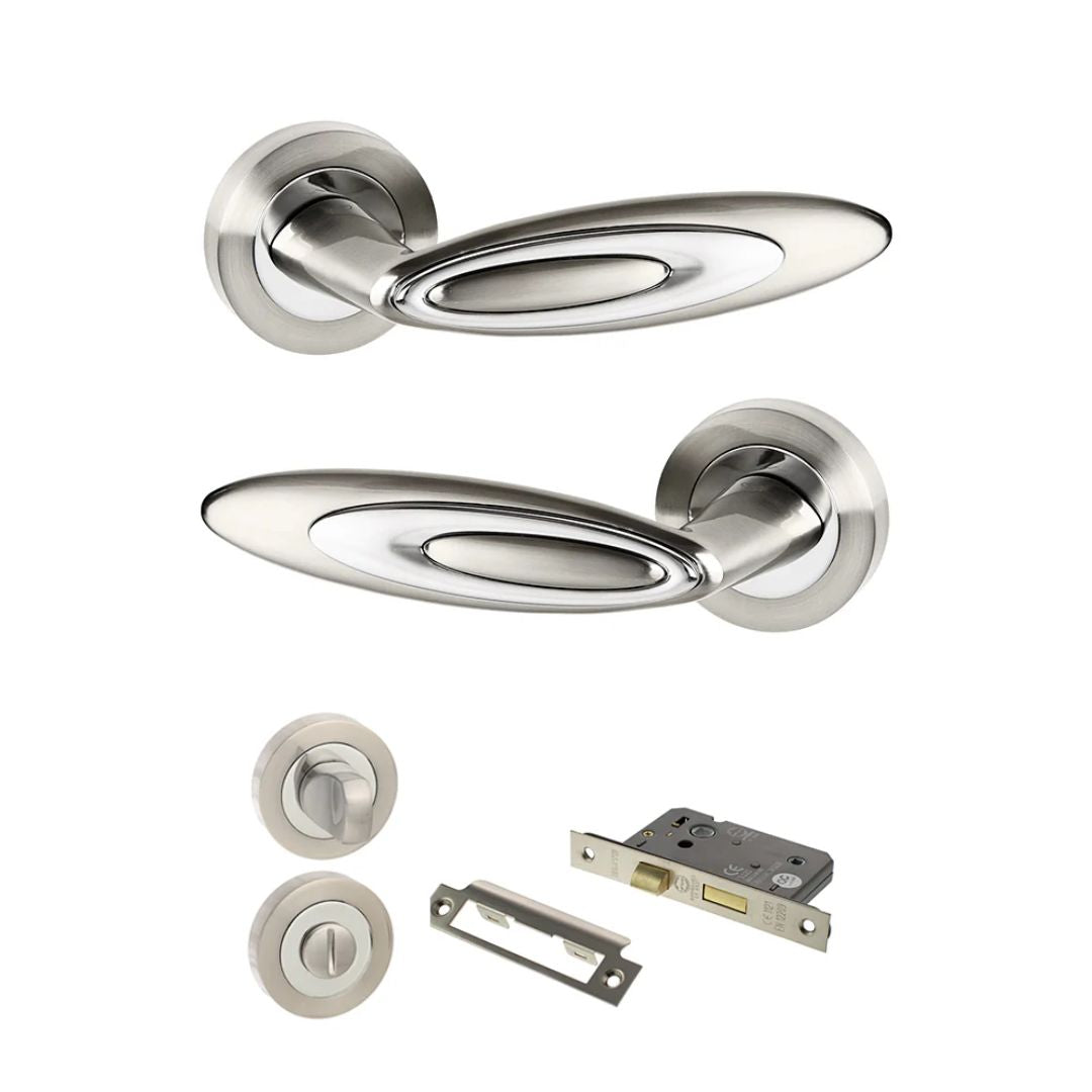 Atlantic SPM222SNCP Senza Pari Elisse on Round Rose Door Handle Pack