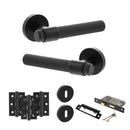 Senza Pari Andretta Door Handle Pack (3 Lever Lock Set - 2.5" CE Sashlock, 3" Premium Hinges x3) - Matt Black