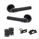 Senza Pari Andretta Door Handle Pack (Latch Set - 2.5" Latch, 3" Hinges x2) - Matt Black