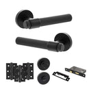 Senza Pari Andretta Door Handle Pack (Bathroom Set - 3" CE Bathroom Lock, 3" Premium Hinges x3) - Matt Black
